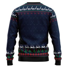 Santa Claus Ho Ho Hole In One Ugly Christmas Sweater - Skullridding
