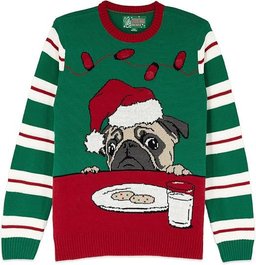 Pug Cookies Light It Up Ugly Christmas Sweater - Skullridding