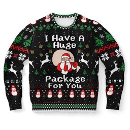 I have a Hug Package for You Christmas Ugly Sweater - Skullridding