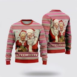 Santa Claus Couples Ugly Christmas Sweater - Skullridding