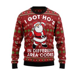 I Got Ho's In Different Area Codes Ugly Christmas Sweater - Skullridding