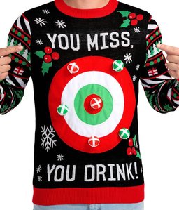 Drinking Game You Miss You Drink Ugly Christmas Sweater - Skullridding