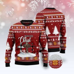 Christmas Begins with Christ Funny Ugly Christmas Sweater - Skullridding