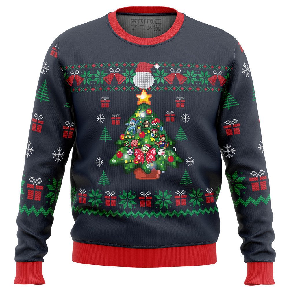 Nintendo Tree Ugly Christmas Sweater - Skullridding