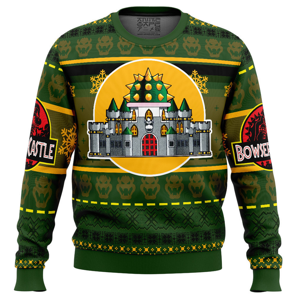 Bowser Castle Mario Bros Ugly Christmas Sweater - Skullridding