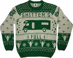 Christmas Vacation Shitter's Full Ugly Christmas Sweater Green - Skullridding