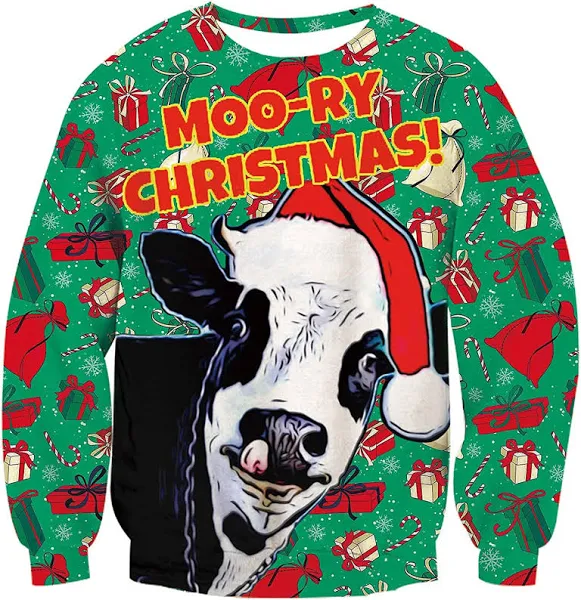 Cow Moor-Ry Ugly Christmas Sweater - Skullridding
