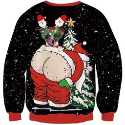 Dog Santa Ass Ugly Christmas Sweater - Skullridding