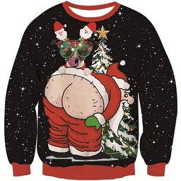 Dog Santa Ass Ugly Christmas Sweater - Skullridding