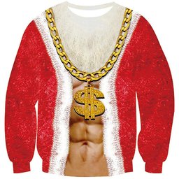 Gold Chain Dollar Ugly Christmas Sweater - Skullridding
