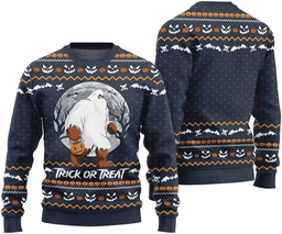 Trick Or Treat Yeti Halloween Ugly Sweater - Skullridding