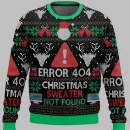 Error 404 Christmas Sweater Not Found Ugly Christmas Sweater - Skullridding