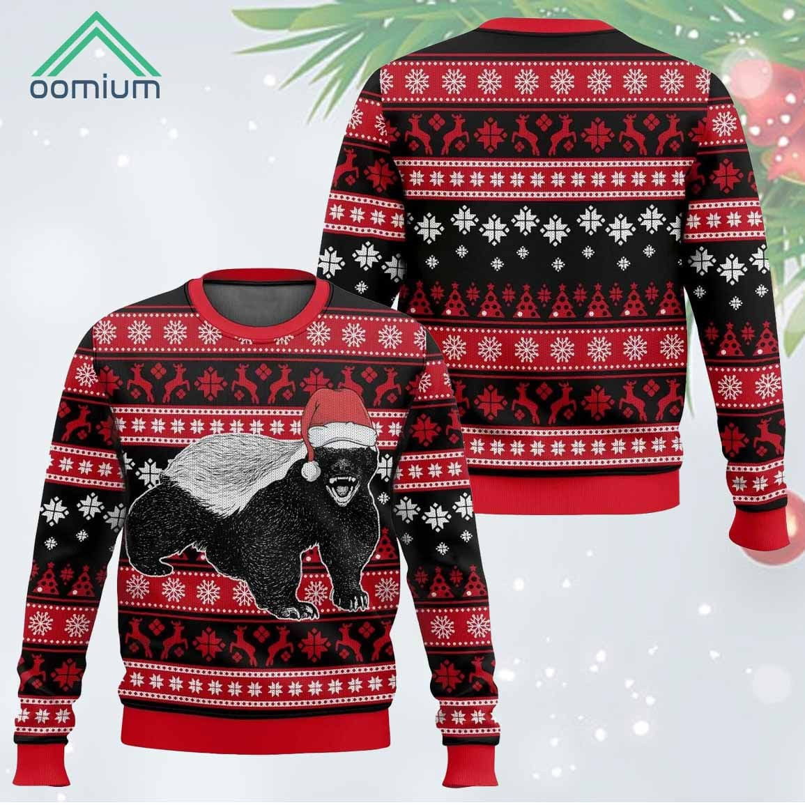 Honey Badger Ugly Christmas Sweater - Skullridding