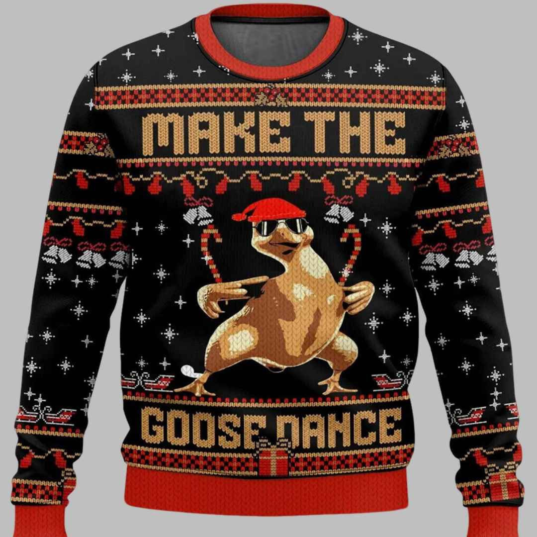 Make The Goose Dance Ugly Christmas Sweater - Skullridding