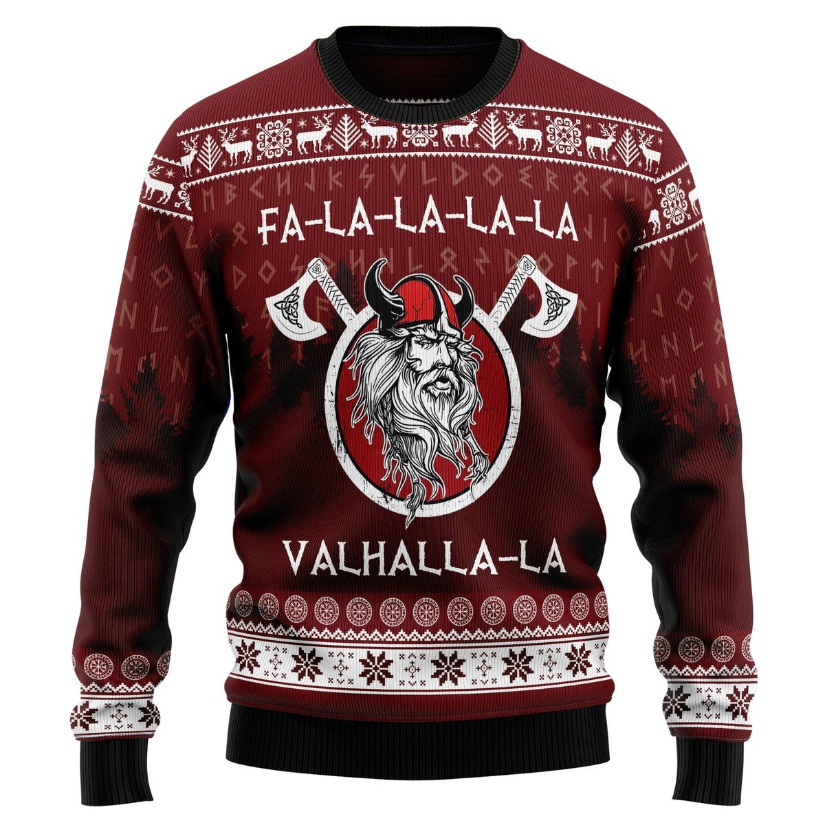 Fa La La La Valhalla La Viking Ugly Sweater - Skullridding