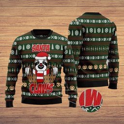 Sloth Santa Claws Ugly Christmas Sweater - Skullridding