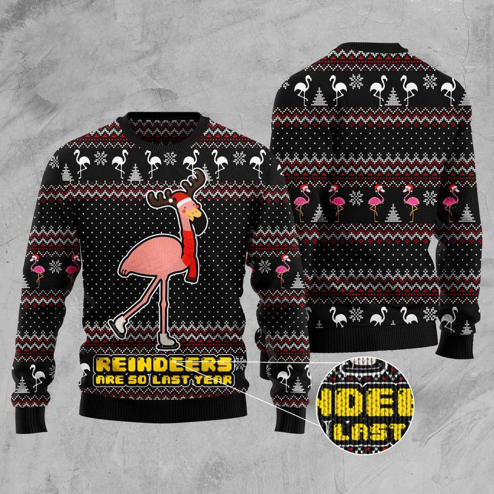 Reindeers Are So Last Year Ugly Christmas Sweater - Skullridding