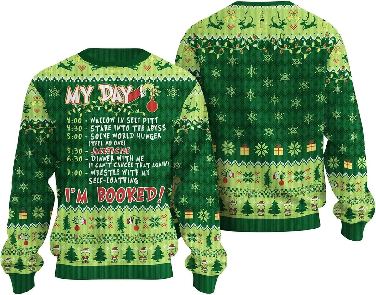 My Day I'm Booked Ugly Sweater Christmas - Skullridding