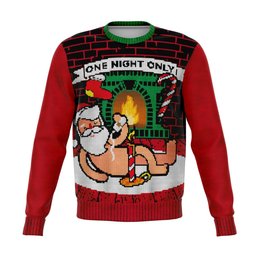 Sexy Night With Santa One Night Only Ugly Christmas Sweater - Skullridding