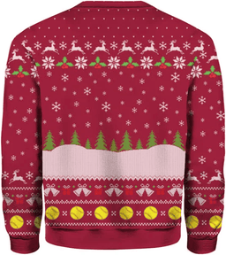 Santa Playing Softball Ugly Christmas Sweater - Skullridding
