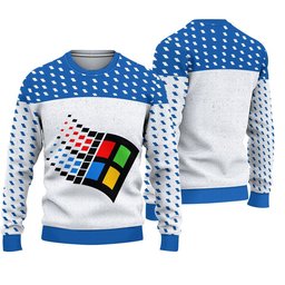 Vintage Microsoft Windows 95 Ugly Christmas Sweater - Skullridding