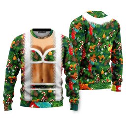 Christmas Funny Faux Bra Suit Funny Ugly Christmas Sweater - Skullridding