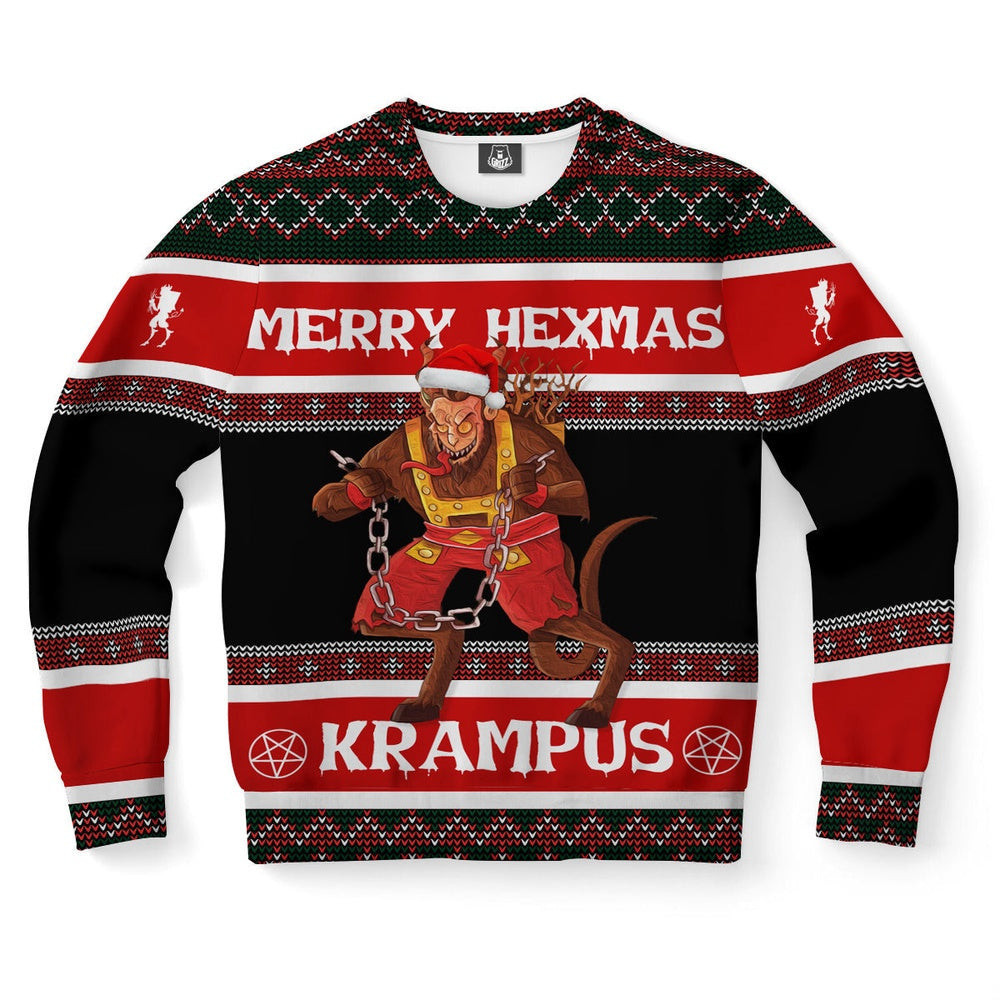 Krampus Hexmas Ugly Christmas Sweater - Skullridding