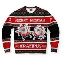 Krampus Hexmas Cartoon Ugly Christmas Sweater - Skullridding