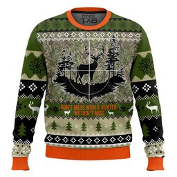 Don't Mess With a Hunter Ugly Sweater - Skullridding