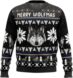 Merry Wolfmas Wolf Ugly Christmas Sweater - Skullridding