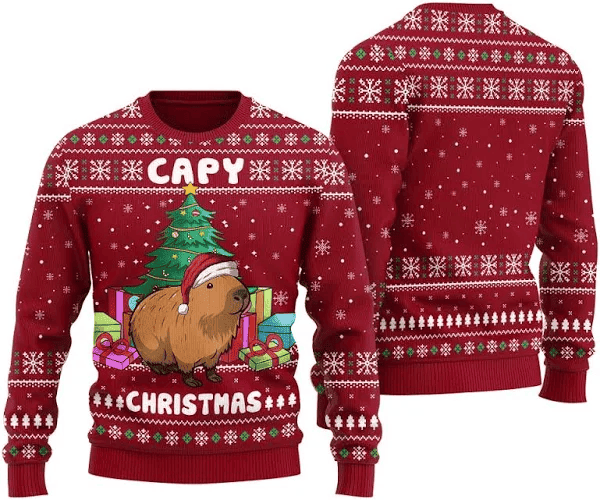Capybara Ugly Christmas Sweater - Skullridding