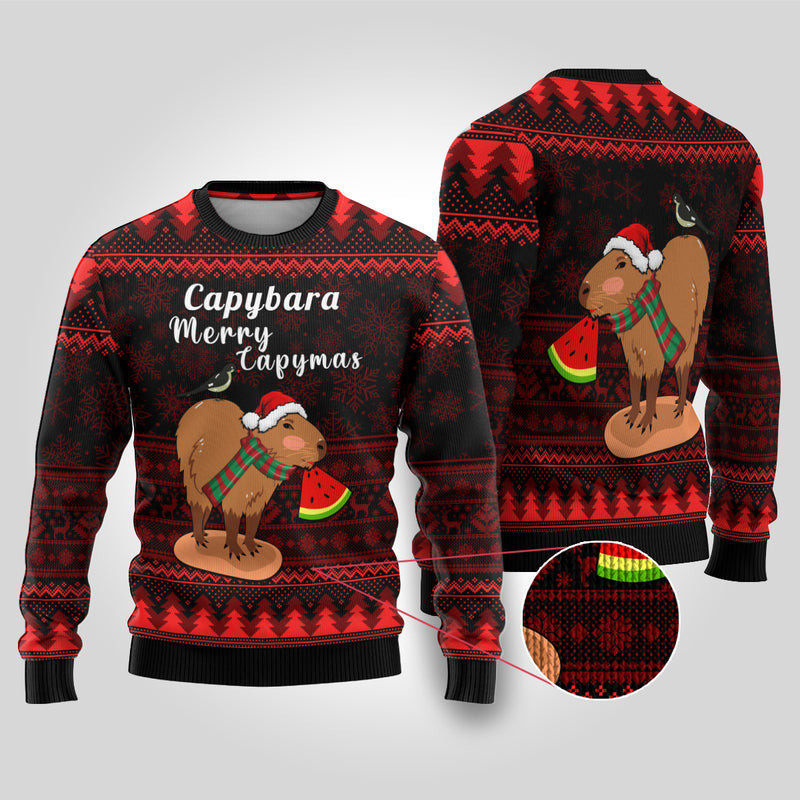 Capybara Capymas Merry Christmas Ugly Christmas Sweater - Skullridding