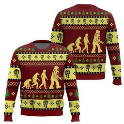 Robot Evolution Sheldon Cooper The Big Bang Theory Ugly Christmas Sweater - Skullridding