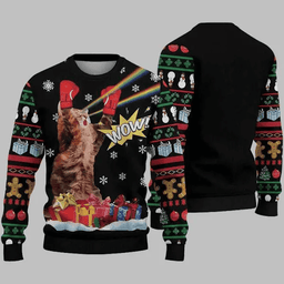 Cat Boxing Christmas Ugly Christmas Sweater - Skullridding