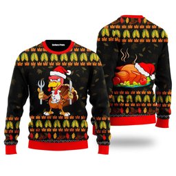 Thanksgiving Turkey Autumn Ugly Christmas Sweater - Skullridding