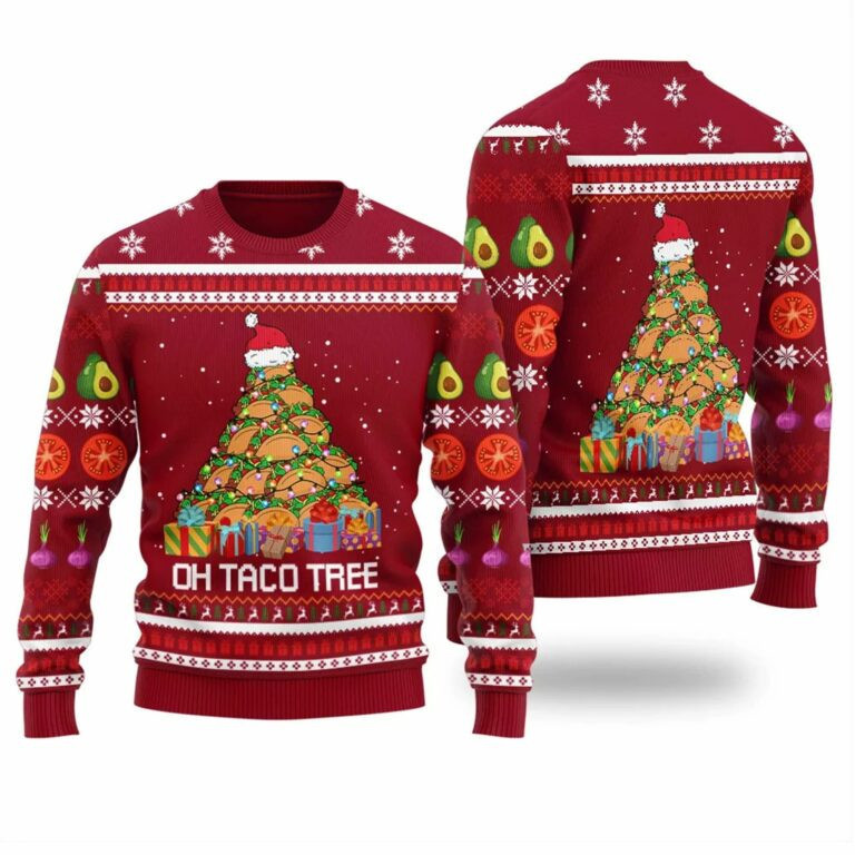 Oh Taco Tree Funny Ugly Christmas Sweater - Skullridding