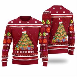 Oh Taco Tree Funny Ugly Christmas Sweater - Skullridding