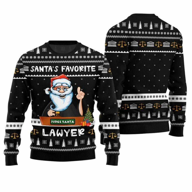 Santa's Favorite Lawyer Ugly Christmas Sweater - Skullridding