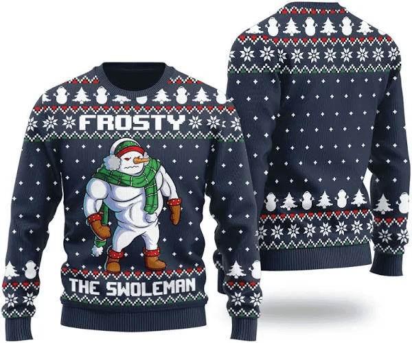 Frosty Swoleman Ugly Christmas Sweater - Skullridding