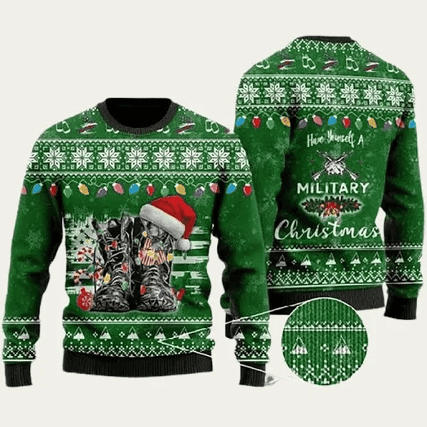 Have Yourself A Military Ugly Christmas Sweater - Skullridding