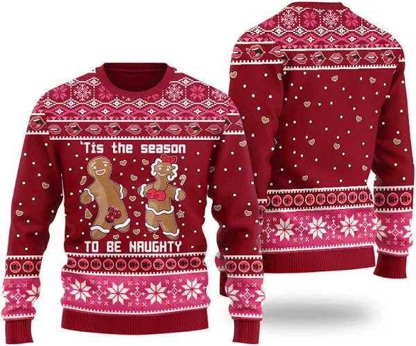 Tis The Season To Be Naughty Dirty Cookie Christmas Ugly Sweater - Skullridding
