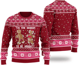 Tis The Season To Be Naughty Dirty Cookie Christmas Ugly Sweater - Skullridding