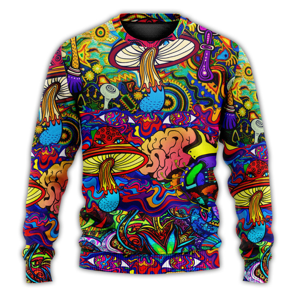 Hippie Mushroom Colorful Lover Christmas Ugly Sweater - Skullridding