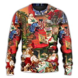 Christmas Santa Claus In Daily Life Ugly Christmas Sweaters - Skullridding