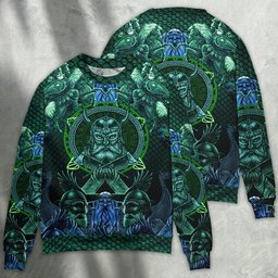 Viking See You In Valhalla Ugly Christmas Sweaters - Skullridding