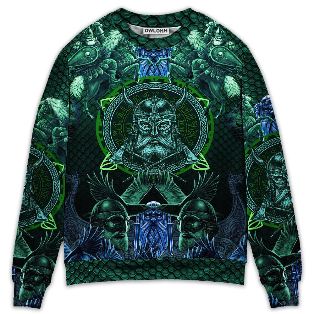 Viking See You In Valhalla Ugly Christmas Sweaters - Skullridding