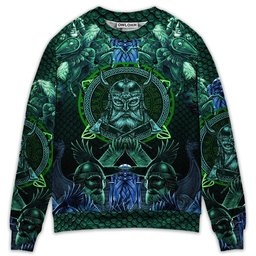 Viking See You In Valhalla Ugly Christmas Sweaters - Skullridding