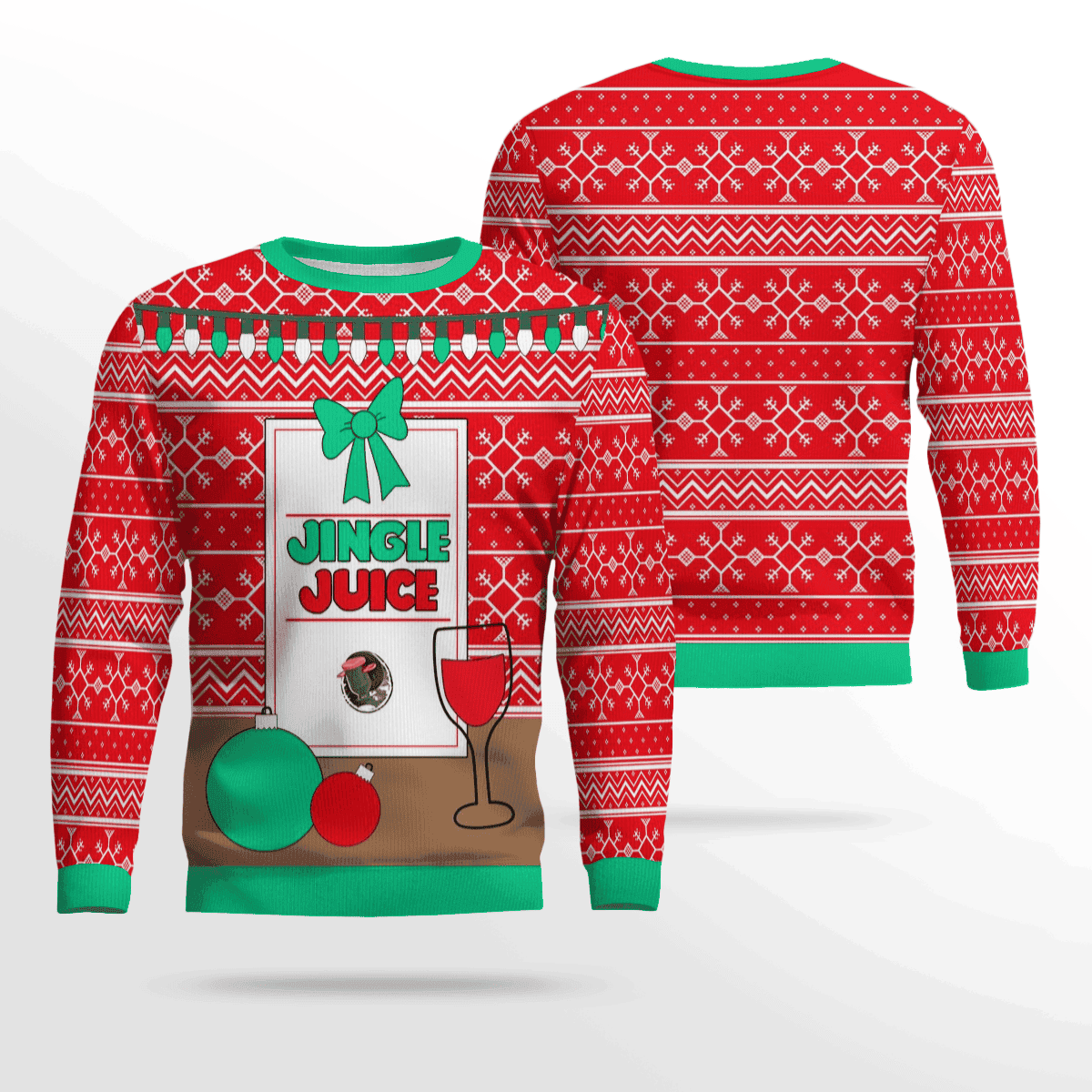 Jingle Juice Beverage Funny Ugly Christmas Sweater - Skullridding