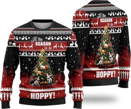 Tis The Season To Be Hoppy Ugly Christmas Sweaters - Skullridding