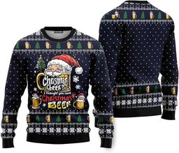 Christmas Cheer I Thought You Said Christmas Beer Ugly Christmas Sweater - Skullridding